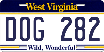 WV license plate DOG282