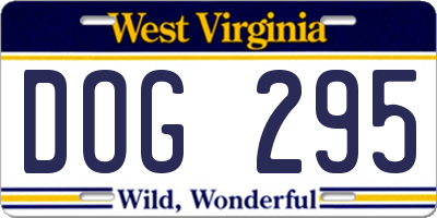 WV license plate DOG295