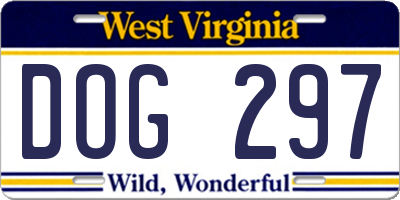 WV license plate DOG297