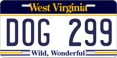 WV license plate DOG299