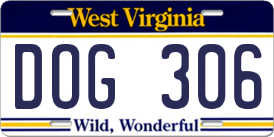 WV license plate DOG306