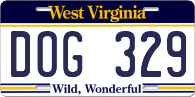 WV license plate DOG329