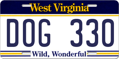 WV license plate DOG330