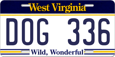 WV license plate DOG336