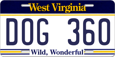 WV license plate DOG360