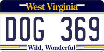 WV license plate DOG369