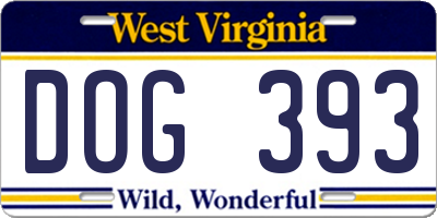 WV license plate DOG393