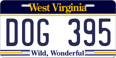 WV license plate DOG395