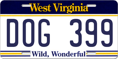 WV license plate DOG399