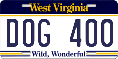 WV license plate DOG400