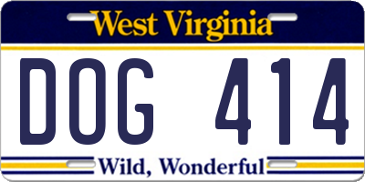 WV license plate DOG414