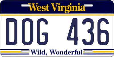 WV license plate DOG436