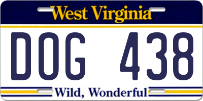 WV license plate DOG438