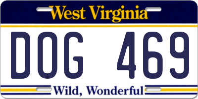 WV license plate DOG469