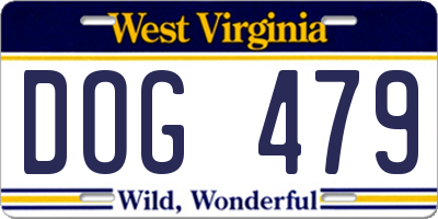 WV license plate DOG479