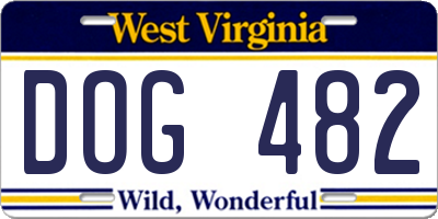 WV license plate DOG482