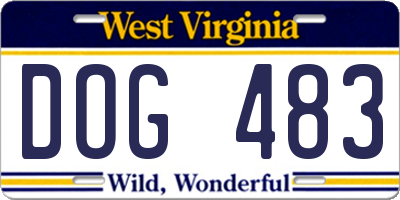 WV license plate DOG483