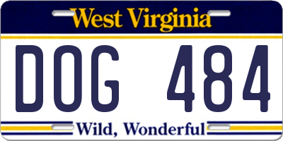WV license plate DOG484