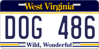 WV license plate DOG486