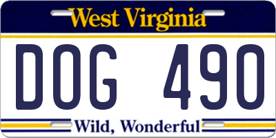 WV license plate DOG490