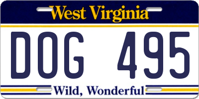 WV license plate DOG495