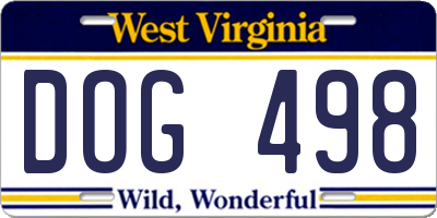 WV license plate DOG498