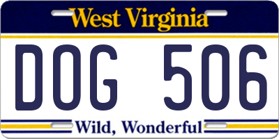 WV license plate DOG506