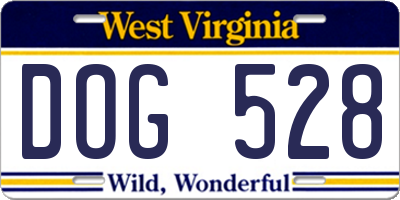 WV license plate DOG528