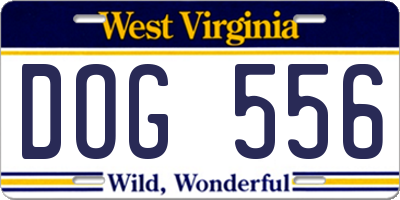 WV license plate DOG556