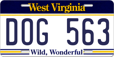 WV license plate DOG563