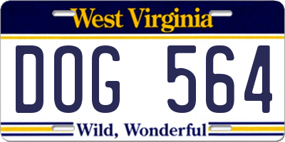 WV license plate DOG564