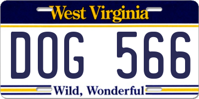 WV license plate DOG566