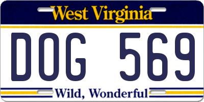 WV license plate DOG569