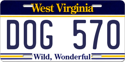 WV license plate DOG570