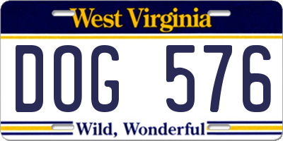 WV license plate DOG576