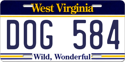 WV license plate DOG584
