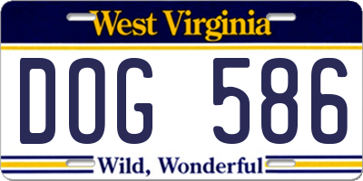 WV license plate DOG586
