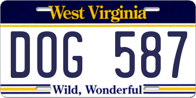 WV license plate DOG587