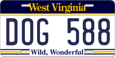 WV license plate DOG588