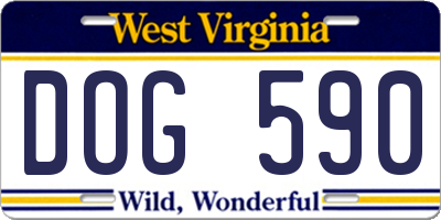 WV license plate DOG590