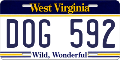 WV license plate DOG592