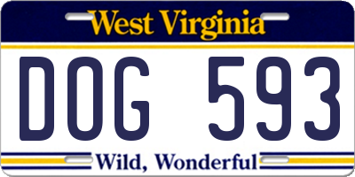 WV license plate DOG593