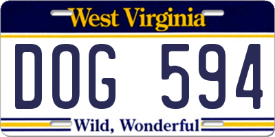 WV license plate DOG594