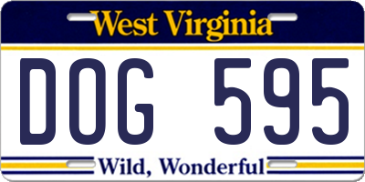 WV license plate DOG595