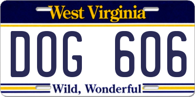 WV license plate DOG606