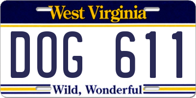 WV license plate DOG611