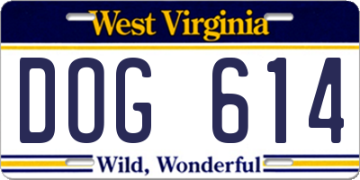 WV license plate DOG614