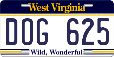 WV license plate DOG625