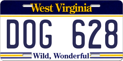 WV license plate DOG628