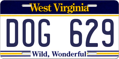 WV license plate DOG629